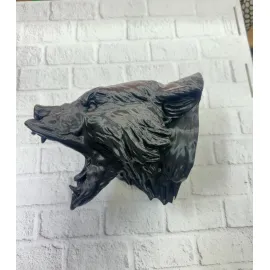 3D Siyah Ayı Başı Duvar Dekoru Modern Asılabilir Heykel 25x19 cm