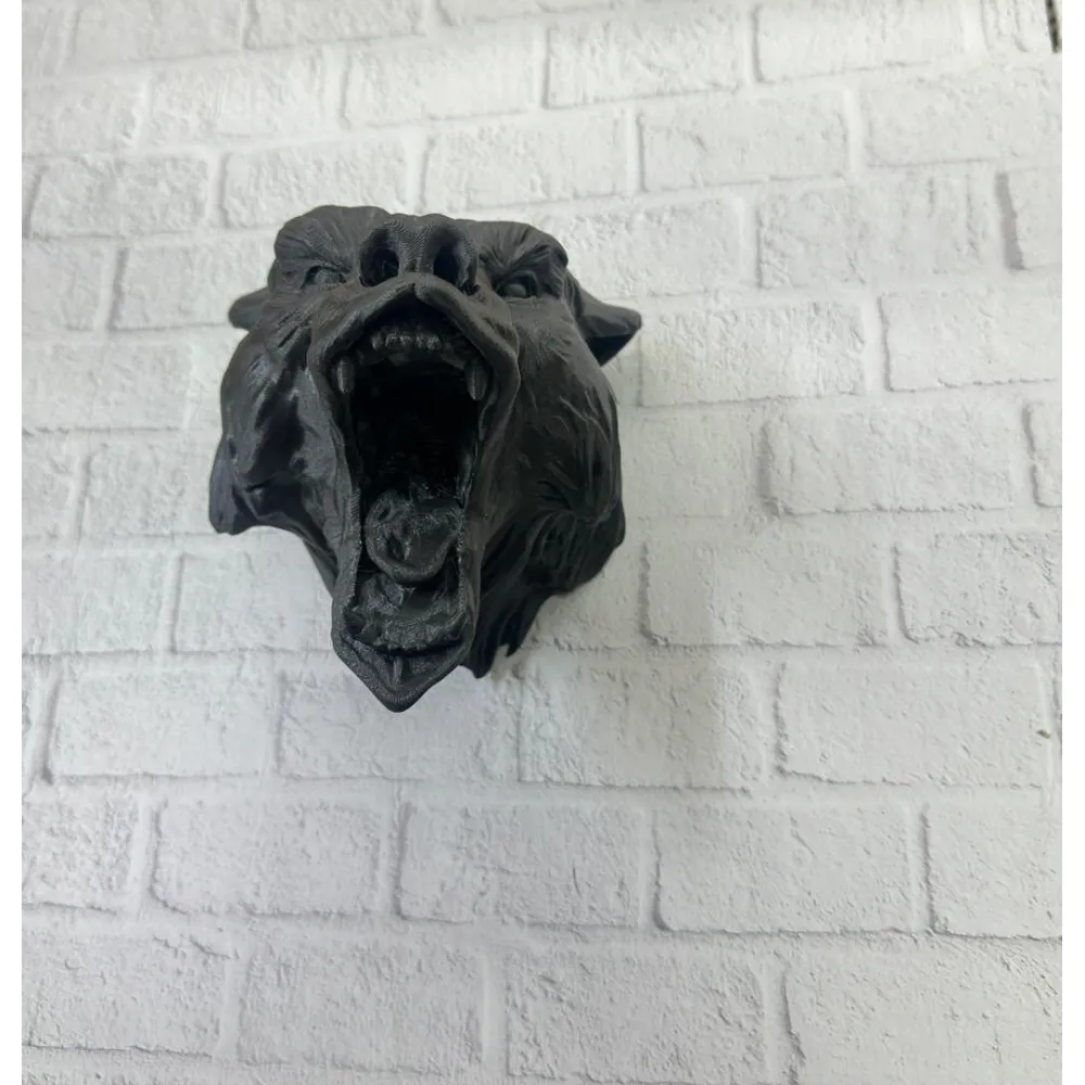 Dekoratif Siyah Ayı Duvar Heykeli Asılabilir Hediyelik 25x19 cm