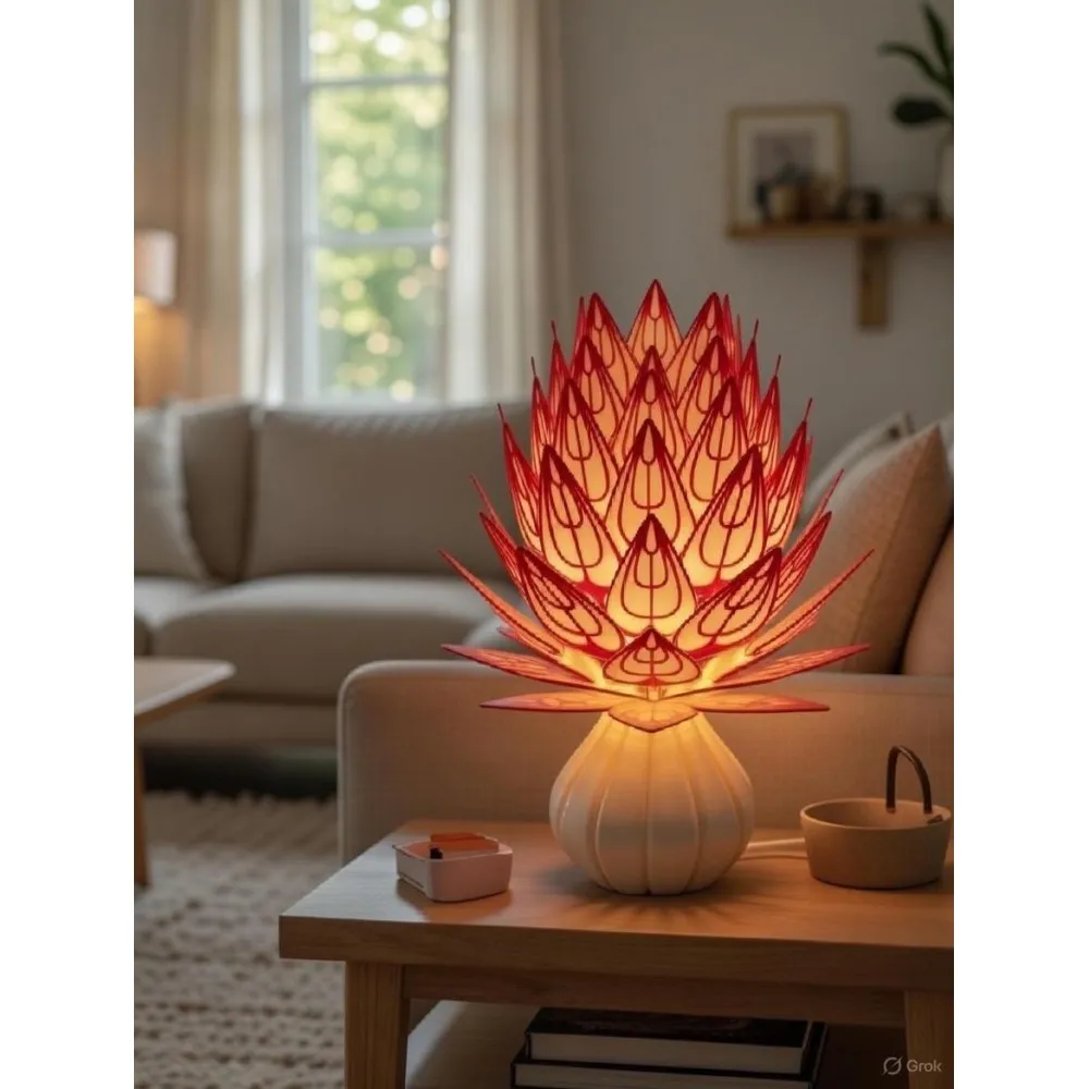 3D Baskı Uyku Çiçeği Gece Lambası