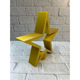 Sarı Yıldız Mumluk Modern Salon Ve Raf Dekoru