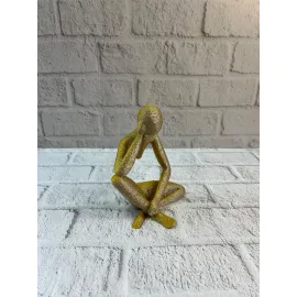 Dekoratif Sarı İnsan Figürü Modern Masa ve Raf Süsü