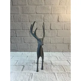 Geyik Figürü Gri Modern Salon ve Raf Dekoru