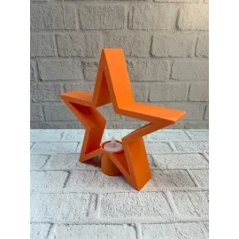 Turuncu Yıldız Mumluk Loş Işık Salon Dekoru