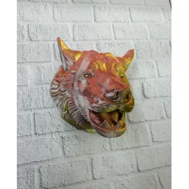 Gold Kurt Duvar Aksesuarı Asılabilir 3D Dekoratif Heykel 25x19 cm