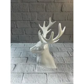 Dekoratif Beyaz Geyik Biblo Salon ve Raf Dekoru