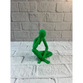 Dekoratif Yeşil İnsan Figürü Modern Masa ve Raf Süsü