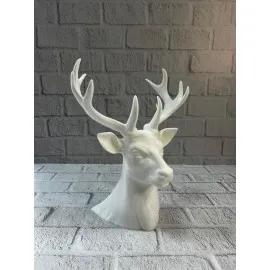 Beyaz Geyik Biblo 23 Cm Dekoratif Modern Tasarım