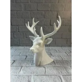 Beyaz Geyik Biblo 23 Cm Dekoratif Modern Tasarım