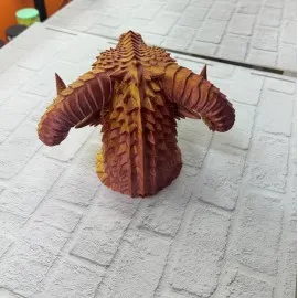 Asil Tasarım Gold–Red Ejderha Heykeli Hediyelik Fantastik Dekor