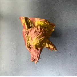 Gold Kırmızı Jaguar Duvar Dekoru Asılabilir Hediyelik 3D Heykel 20X16 Cm