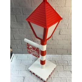 Noel Temalı Tabelalı Lamba Dekoratif Aydınlatma Yılbaşı Süsü