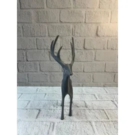 Geyik Figürü Gri Modern Salon Ve Raf Dekoru