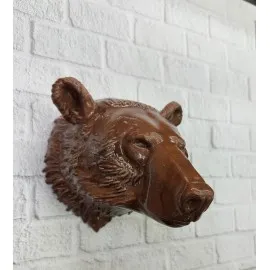Dekoratif Ayı Duvar Heykeli Asılabilir Hediyelik 25X19 Cm