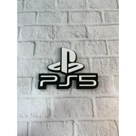 PS5 Logo Dekoratif Duvar Süsü Oyun Odası ve Salon Uyumu