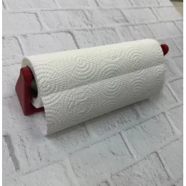 Dekoratif Kırmızı Kağıt Havlu Tutucu Duvar Askılı Model
