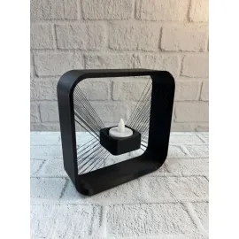 Kare Askılı Mumluk Duvara Asılan Şık Dekoratif Mumluk 16×16 cm