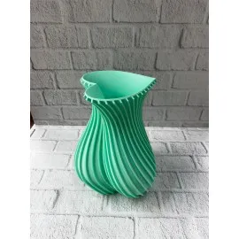 Kalpli Turkuaz Dekoratif Vazo 24 Cm Modern Şık Tasarım