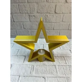 Sarı Yıldız Mumluk Modern Salon Ve Raf Dekoru