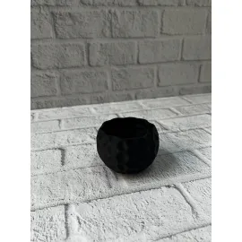 5 cm Küçük Siyah Saksı Minimal Tasarım Sukulent ve Kaktüs Saksısı