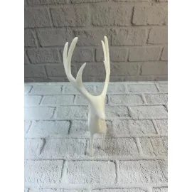 Geyik Figürü Beyaz Modern Salon ve Raf Dekoru