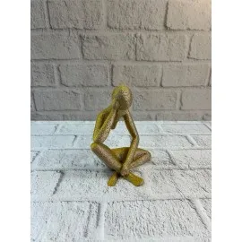 Dekoratif Sarı İnsan Figürü Modern Masa Ve Raf Süsü