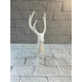 Geyik Figürü Beyaz Modern Salon Ve Raf Dekoru