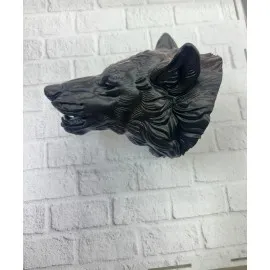 Dekoratif Asılabilir Siyah Ayı Başı 3D Duvar Heykeli 25X19 Cm