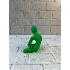 Dekoratif Yeşil İnsan Figürü Modern Masa ve Raf Süsü