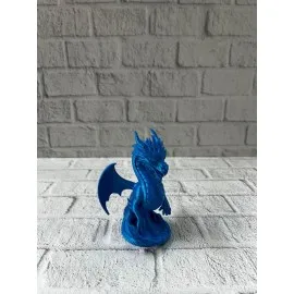 12 Cm Mavi Ejderha Figürü Koleksiyonluk Dekoratif Biblo