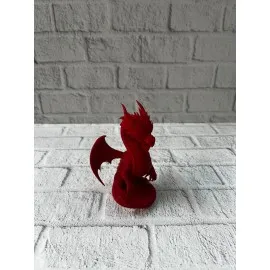 12 Cm Kırmızı Ejderha Figürü Koleksiyonluk Dekoratif Biblo