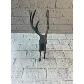 Geyik Figürü Gri Modern Salon Ve Raf Dekoru