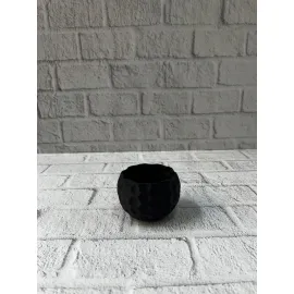 5 cm Küçük Siyah Saksı Minimal Tasarım Sukulent ve Kaktüs Saksısı