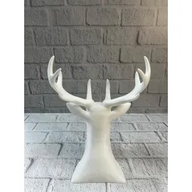 Beyaz Geyik Biblo 23 Cm Dekoratif Modern Tasarım