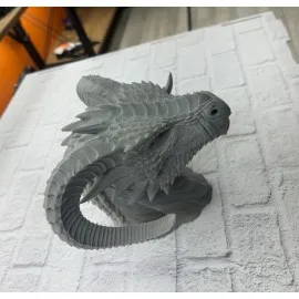 Dekoratif Ejderha Heykeli Özel Tasarım Mitolojik Figür 22X17 Cm