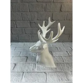 Beyaz Geyik Biblo 23 Cm Dekoratif Modern Tasarım