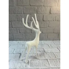 Geyik Figürü Beyaz Modern Salon Ve Raf Dekoru