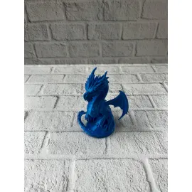 12 cm Mavi Ejderha Figürü Koleksiyonluk Dekoratif Biblo