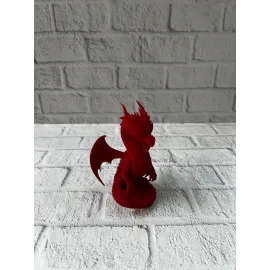 12 cm Kırmızı Ejderha Figürü Koleksiyonluk Dekoratif Biblo