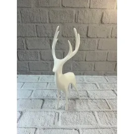 Beyaz Dekoratif Geyik Figürü Şık Ev Aksesuarı