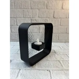 Kare Askılı Mumluk Duvara Asılan Şık Dekoratif Mumluk 16×16 Cm