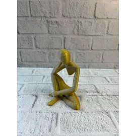 Dekoratif Sarı İnsan Figürü Modern Masa Ve Raf Süsü