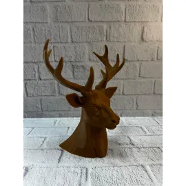 Dekoratif Kahverengi Geyik Biblo Salon ve Raf Dekoru