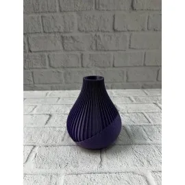 Mor Çizgili Dekoratif Vazo 11 Cm Modern Tasarım Aksesuar