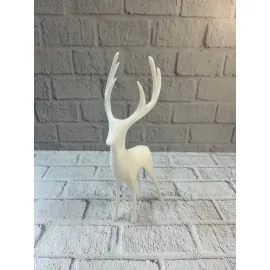 Geyik Figürü Beyaz Modern Salon ve Raf Dekoru