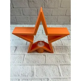 Turuncu Yıldız Mumluk Loş Işık Salon Dekoru