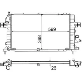 8Mk376781-041 Radyatör Astra H 1.3-1.7-1.9 Cdti 04 Zafira 1.7-1.9 Cdti 05 Ac Klimasiz Mek 599 X368X26