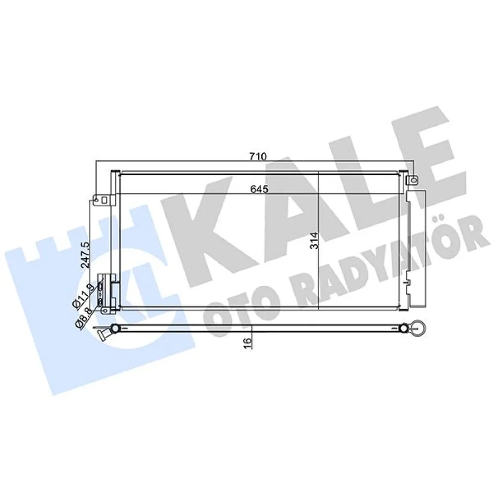 Klima Kondenseri Grande Punto-Bravo Ii-Corsa D-Linea 1.3Mtj-1.7Cdti Al/al 645X298X16