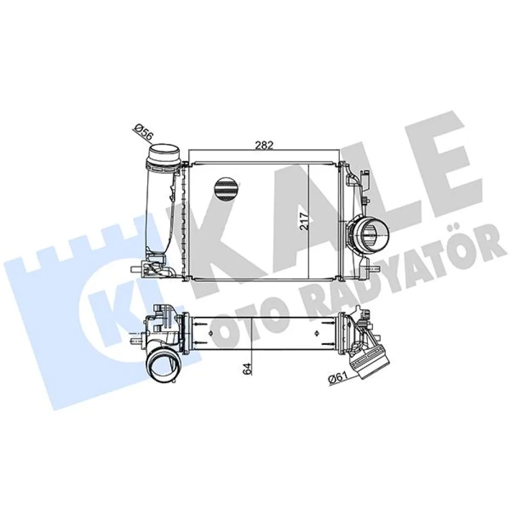 Turbo Radyatörü Intercooler Mgn Iv-Kadjar-Talisman-Scenic-Qashqai 1.5Dci- Xtrail 1.6 64X217.9X282