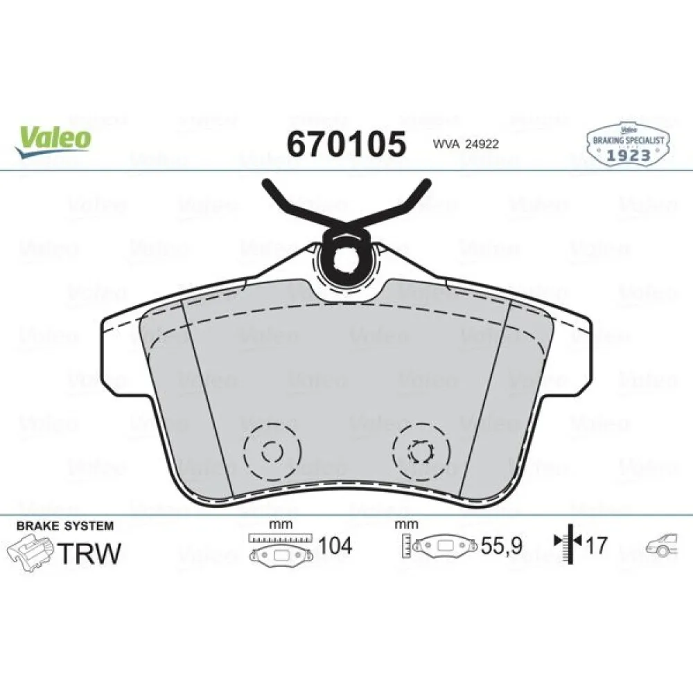 Arka Balata P308 1.6Gti 010 P3008 1.6Vti-1.6Thp-1.6Hdi-2.0Hdi 09 P5008 1.6 16V-1.6Hdi-2.0Hdi 09