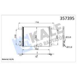 KONDENSER GOLF 14-PASSAT 14-AUDI A3 13-SEAT LEON 123-SKODA OCTAVI 12- AL/AL